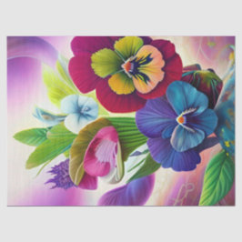 Colorful Pansies - AI ART Tissuepapier