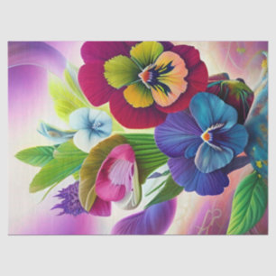 Colorful Pansies - AI ART Tissuepapier