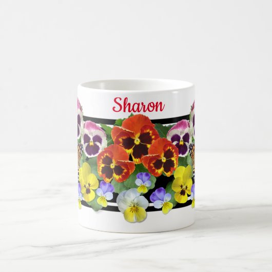 Colorful Pansies Coffee Mok (Center)