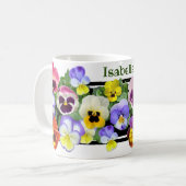 Colorful Pansies Coffee Mok (Voorkant links)