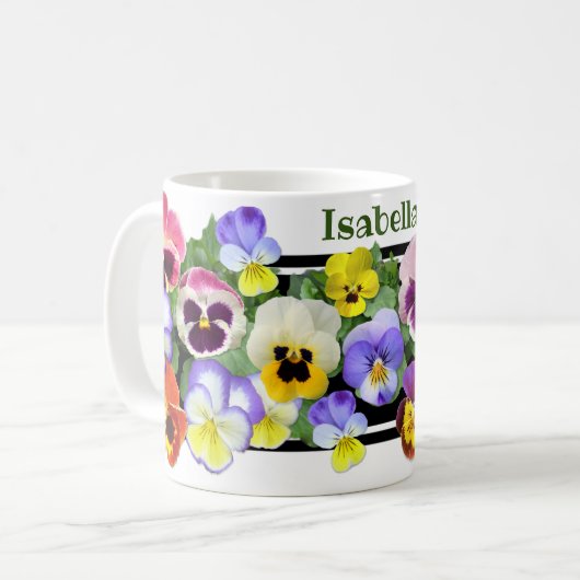 Colorful Pansies Coffee Mok (Voorkant links)