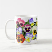 Colorful Pansies Coffee Mok (Links)