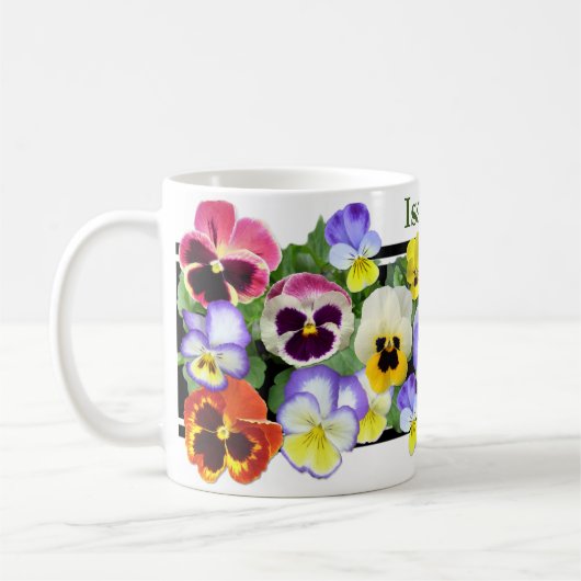 Colorful Pansies Coffee Mok (Links)