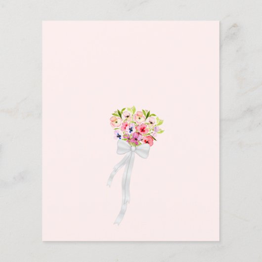 Colorful Pansies Elegant BUDGET Weduwuitnodiging (Achterkant)