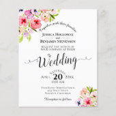 Colorful Pansies Elegant BUDGET Weduwuitnodiging (Voorkant)