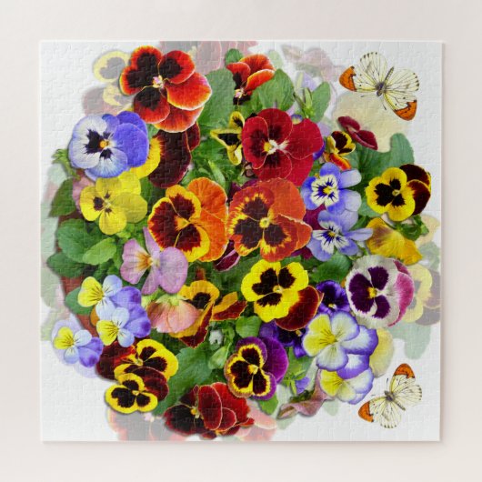 Colorful Pansies en Butterflies Puzzle Legpuzzel (Horizontaal)