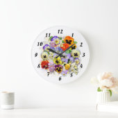 Colorful Pansies Grote Klok (Huis)