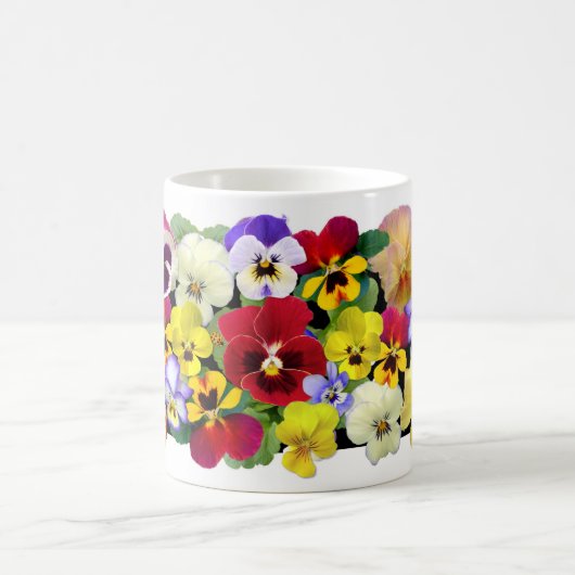 Colorful Pansies Koffiemok (Center)