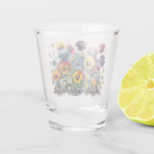 Colorful Pansies Shot Glas (Achterkant)