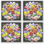 Colorful Pansies Sticker (Voorkant)