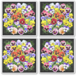 Colorful Pansies Sticker