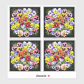 Colorful Pansies Sticker (Vel)