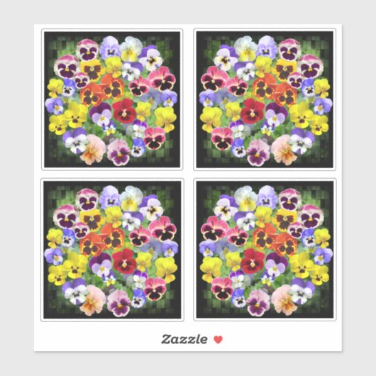 Colorful Pansies Sticker (Vel)