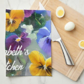 Colorful Pansies Theedoek (Quarter Fold)