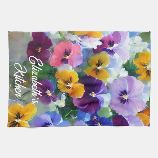 Colorful Pansies Theedoek (Horizontaal)