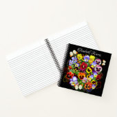 Colorful Pansy Arrangement met Butterflies niet Notitieboek (Binnen)