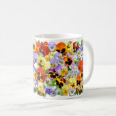Colorful Pansy Collage Koffiemok (Voorkant rechts)