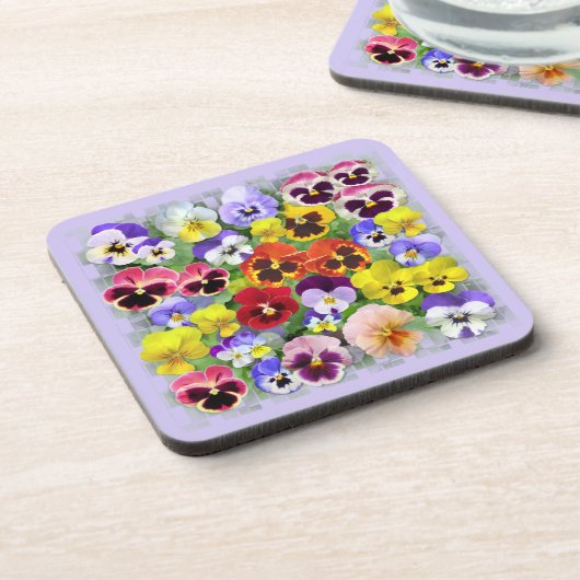 Colorful Pansy Display Bier Onderzetter (Linkerzijde)