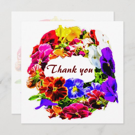 Colorful Pansy Flowers (Voorkant / Achterkant)