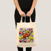Colorful Pansy Patchwork Tote Bag (Voorkant (product))