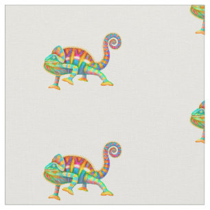 Colorful Panther Chameleon Cotton Fabric Stof