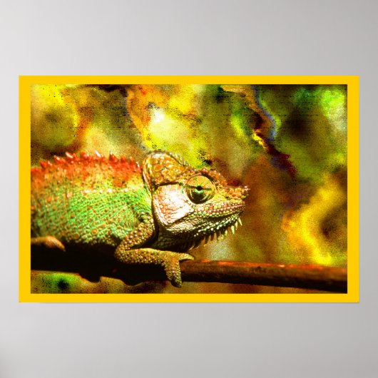 Colorful Panther Chameleon Digital Aft Poster (Voorkant)