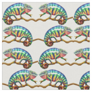 Colorful Panther Chameleon Fabric Stof