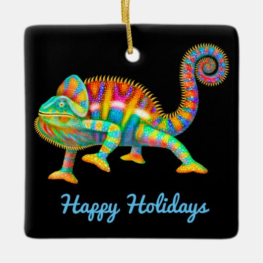 Colorful Panther Chameleon Keramisch Ornament (Voorkant)