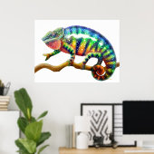 Colorful Panther Chameleon Print (Thuiskantoor)