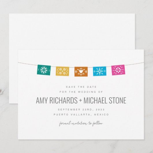 Colorful Papel Flat Kaart (Voorkant / Achterkant)