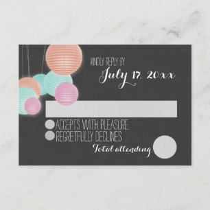 Colorful Paper Lantern Weddenschap Response RSVP Kaartje