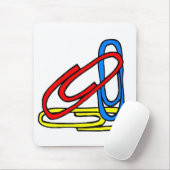 Colorful Paperclips Elementaire schoolkleuren Muismat (Met muis)