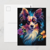 Colorful Papillon-hond Briefkaart (Voorkant / Achterkant)