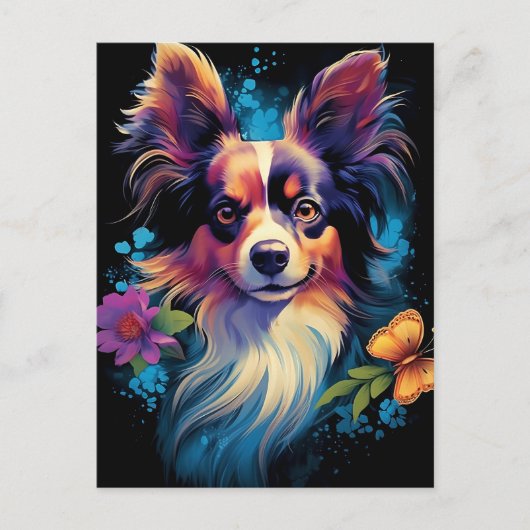 Colorful Papillon-hond Briefkaart (Voorkant)