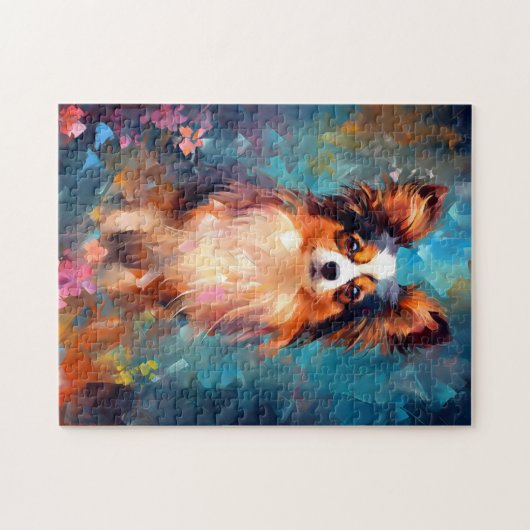 Colorful Papillon-hond Legpuzzel (Horizontaal)