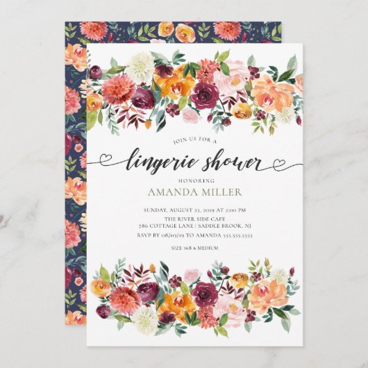 Colorful Paprika Bridal Lingerie Shower Kaart (Voorkant / Achterkant)