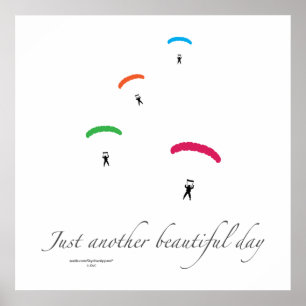 Colorful Parachutes Poster