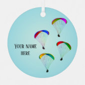 Colorful Paragliders tegen de hemel - personalisee Metalen Ornament (Voorkant)