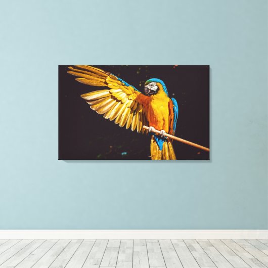 Colorful Parakeet Bird Canvas Afdruk (Insitu (Houten vloer))