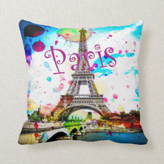 Colorful Paris Design Pillow Kussen
