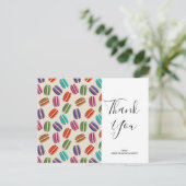 Colorful Parisian Macarons Pattern Birthday Bedank Briefkaart (Staand voorkant)