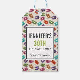 Colorful Parisian Macarons Pattern Birthday Bedank Cadeaulabel