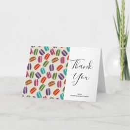 Colorful Parisian Macarons Pattern Birthday Bedank Kaart