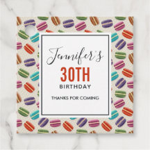 Colorful Parisian Macarons Pattern Birthday