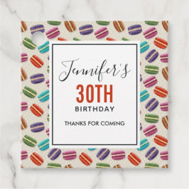 Colorful Parisian Macarons Pattern Birthday Bedankjes Labels