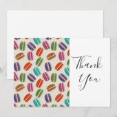 Colorful Parisian Macarons Pattern Birthday Bedankkaart (Voorkant / Achterkant)