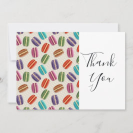 Colorful Parisian Macarons Pattern Birthday Bedankkaart