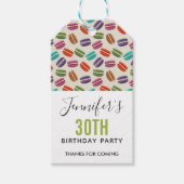 Colorful Parisian Macarons Pattern Birthday Cadeaulabel (Voorkant)