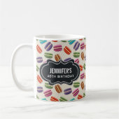 Colorful Parisian Macarons Pattern Birthday Koffiemok (Links)