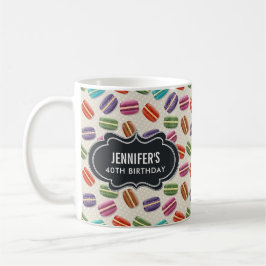 Colorful Parisian Macarons Pattern Birthday Koffiemok